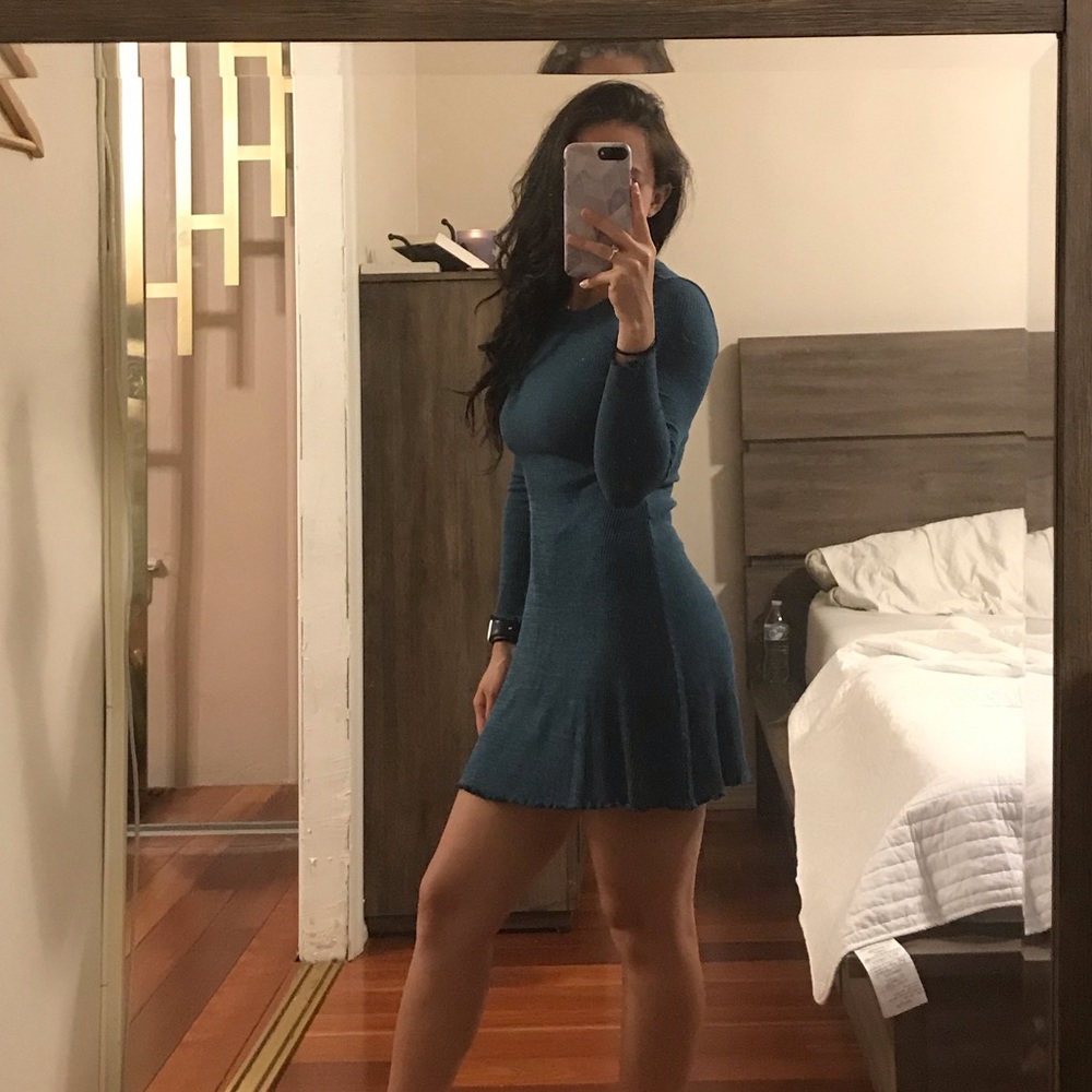 Blue flowy dress
